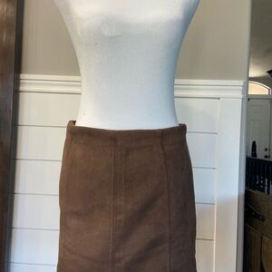 Elegant Brown Suede Skirt